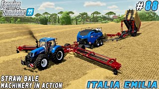 Harvest Operations Processing Soybeans Wheat and Baling Straw  Italian Farm  FS 22  ep 88 [upl. by Lehman]