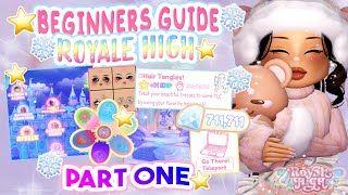 🎄2024 BEGINNERS GUILD TO ROYALE HIGH✨ PART 1  Royale High Glitterfrost [upl. by Iccir]