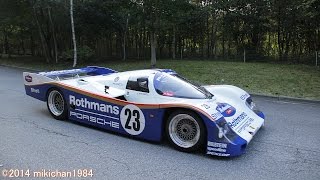 Porsche 962C on the public roads  twin turbo engine startup amp exhaust sound  Asama Motor Festival [upl. by Meneau417]