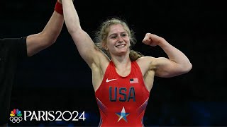 American Amit Elor continues womens 68kg freestyle wrestling run to final  Paris Olympics [upl. by Adan]