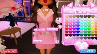 ♡How to make a fur dress in dress to impress♡  ♡ super pink tutorial♡ [upl. by Ellary469]