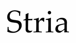 How to Pronounce Stria [upl. by Arodaeht]