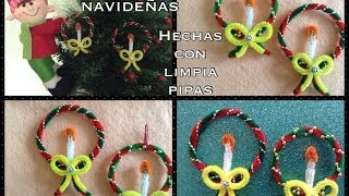 CORONAS NAVIDEÑAS HECHAS CON LIMPIA PIPAS [upl. by Eenitsed]