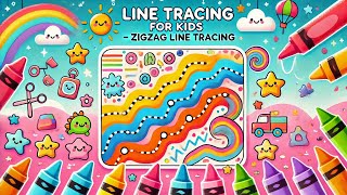 Zigzag lines and curvy waves tracing for kids  Pre writing skills for kids and toddlers [upl. by Attem]