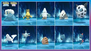 Pokémon BDSP  All Pokemon in Glacial Cavern [upl. by Fabrice683]