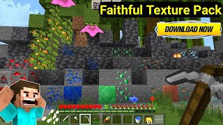 Faithful Texture Pack For Minecraft Pe  Faithful Texture Pack MCPE 117  In Hindi  2021 [upl. by Katine80]