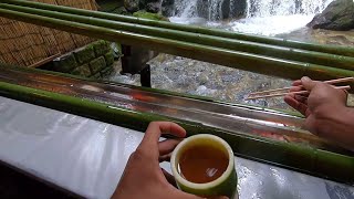 Hirobun restaurant  Nagashi Somen Floating Noodles in Kyoto [upl. by Mabelle348]