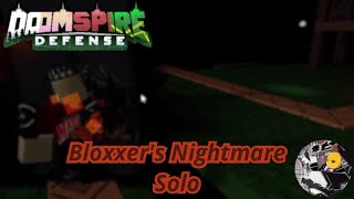 Bloxxer Nightmare Solo Doomspire Defense Halloween Event [upl. by Wilscam]