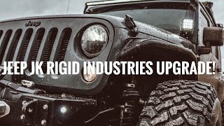 Jeep JK TruckLite Rigid Industries head lights 2019 [upl. by Aihsema928]