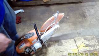 Repair a Stihl TS410 TS420 recoil pull rope starter pawl 2 re edit [upl. by Yesoj]