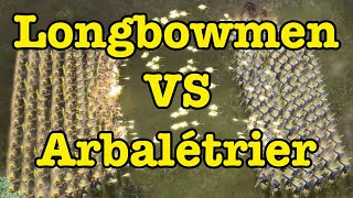 AOE4  150 English Longbowmen VS 150 French Arbalétrier [upl. by Ittam]