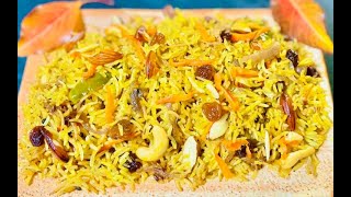 Savoury Nuts Rice  Shahi Pulao  Delicious Rice Recipe [upl. by Erehs]