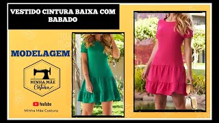 DIY – COMO MODELAR VESTIDO CINTURA BAIXA COM BABADO [upl. by Heymann]