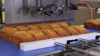 Ultrasonic Loaf Cake Slicing Machine  ACCUSONIC100LS FoodTools [upl. by Htir]