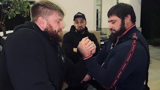 East vs West 15 Vitaliy Laletin Vs Artem Morozov eastvswest armwrestling devonlarratt youtube [upl. by Mena]