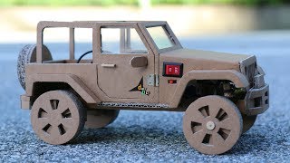 How To Make RC CarJeep Wrangler Amazing Cardboard Car DIY [upl. by Harbed]