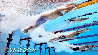 Exciting threeway finish in mens 4x200 freestyle comes down to wire at Worlds  NBC Sports [upl. by Nyledaj208]