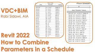 Revit 2022 How to Combine Parameters in a Schedule 4K [upl. by Jule]