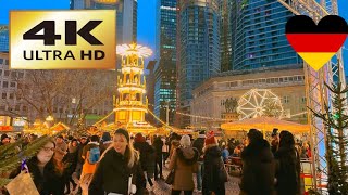 Frankfurt Germany Christmas Market 2023 4K 60fps with Europe Walking Tours Frankfurt [upl. by Nahtiek535]