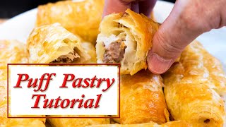 Puff Pastry Homemade Buttery Simple and delicious [upl. by Drofxer352]