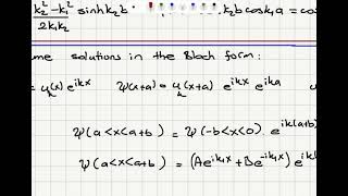 Week 104 KronigPenney Model and Bloch Waves [upl. by Fleck]