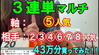 【競馬検証】43万円投資！3連単マルチ⑤人気⇔②③④⑥⑦⑧で買ってみた！ [upl. by Nomead990]