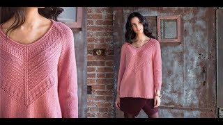 Джемпер Регланом Сверху Спицами  видео  модели 2019  Jumper Raglanom Top with Spokes video [upl. by Reuben]