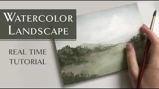 Beginner Watercolor Landscape Tutorial [upl. by Zetrom]