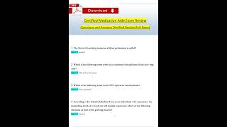 Certified Medication Aide Exam Review Questions and Verified Answers 2024 2025 100 Guarantee Pass [upl. by Udall]