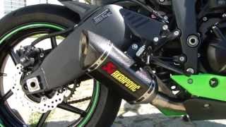 ZX6R 2012 Akrapovic carbon slip on [upl. by Nymrak376]