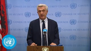 UNHCR on Refugees amp the IsraelPalestine Crisis  Security Council Media Stakeout  United Nations [upl. by Simonne]