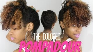 Natural Hair Pompadour with Blonde Clip Ins [upl. by Kiernan]