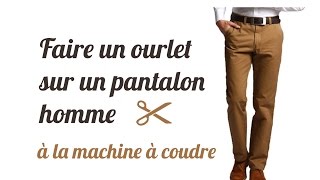 TUTO 3 Coudre un ourlet de pantalon homme à la machine à coudre [upl. by Amann832]