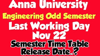 Anna University EngineeringOdd semester examination time table2024Last working Day2024 [upl. by Ilime]