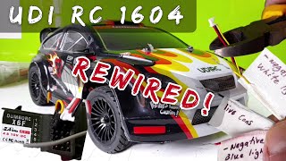 UDI Rc 1604 Rewired The Right Way 2in1 ESC Brushed To Brushless Receiver [upl. by Ivo]