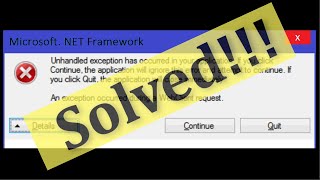 How To Fix Unhandled Exception Has Occurred In Your Application Error On Windows 10  8 7  81 [upl. by Inalak614]