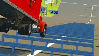 Guardrails VS Trucks Cars 2  BeamNG Drive [upl. by Nehr]