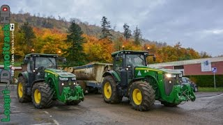 Terrassement  John Deere 8260R x2 amp Record x2 [upl. by Valerye]