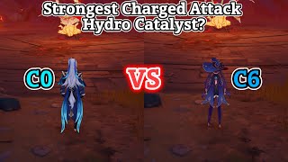 C0 Neuvillette VS C6 Mona Charged Attack Damage Comparison [upl. by Siugram]