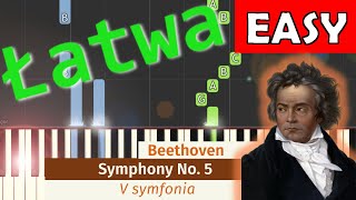 🎹 V symfonia L van Beethoven  Piano Tutorial łatwa wersja 🎵 NUTY W OPISIE 🎼 [upl. by Yule]