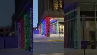 Phillips Building Now Has Christmas Lights Around The Ground Floor Pillars bartlesville [upl. by Eitirahc340]