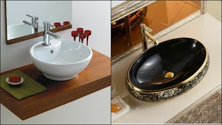 Modern Table Top Wash Basin Designs 2023  Wash Basin Cabinet Design  Bathroom Storage Ideas 5 [upl. by Wilmar579]