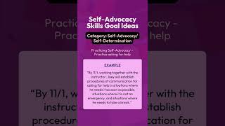 Practicing SelfAdvocacy IEP Goal Sample [upl. by Eeleak]