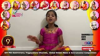 Venkata Saanvika  Kriti IN quot VAGGEYAKARA UTSAVALU quot Global online competition presented by SSV [upl. by Zurc]