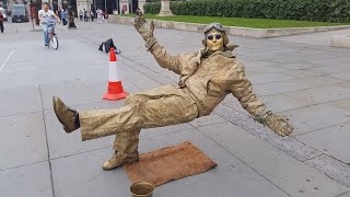 Secret revealed London street performer floating and levitating trick [upl. by Gail627]