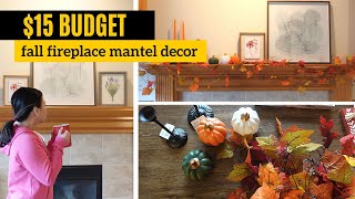 15 Budget Fall Fireplace Mantel Decor  Transforming our fireplace mantel for fall on a budget [upl. by Doniv]