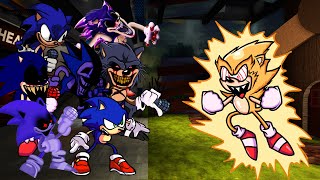 NEW FNF SonicExe Vs Sonic Fleetway All Phases Character Sonic in Friday Night Funkin Mods Roblox [upl. by Rozelle]