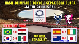 HASIL OLIMPIADE TOKYO 2021 HARI INI  PEREMPAT FINAL BRAZIL VS MESIR  SPANYOL VS PANTAI GADING [upl. by Eem]