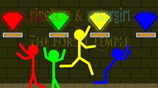 Watergirl and Fireboy Stickman Animation  Forest Temple Parkour Part 49 [upl. by Bronder]