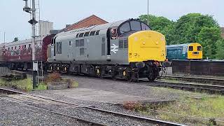 Severn Valley Railway Spring Diesel Festival 180524 Class 37 amp Class 40 leaving Kidderminster [upl. by Elo]